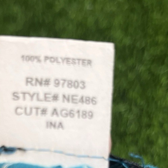 ING Fairy Y2k Asymmetrical Babydoll Blue With Gold Thread Pattern Large - Picture 5 of 7